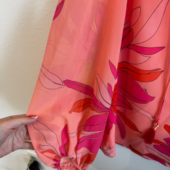 Trina Turk Watson Floral Print Tassel-tie Top In Multi - Picture 7 of 9